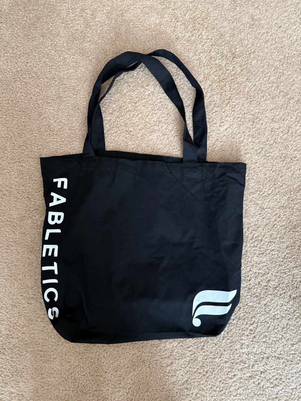Fabletics Black Tote Bag with White Logo